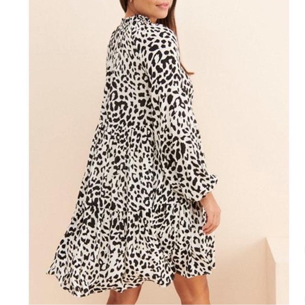 Yumi Kim Chic Black and White Leopard Print ivory aura maternity Dress size M - Picture 8 of 11